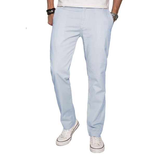 Alessandro Salvarini Herren Designer Chino Stoff Hose Hellblau Regular Fit W31 L32