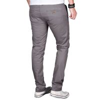 Alessandro Salvarini Herren Stretch Chino Stoff Hose Regular Slim Grau Regular Slim W33 L30
