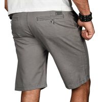 Alessandro Salvarini Herren kurze Hose Bermuda Short mit Gürtel Grau - Regular Fit W29