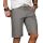 Alessandro Salvarini Herren kurze Hose Bermuda Short mit Gürtel Grau - Regular Fit W29