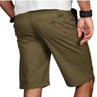 Alessandro Salvarini Herren kurze Hose Bermuda Short mit Gürtel Grün - Regular Fit W29