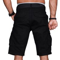 Alessandro Salvarini Herren Designer Cargo Shorts Schwarz W34