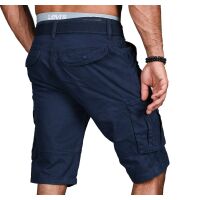 Alessandro Salvarini Herren Designer Cargo Shorts Navy W40