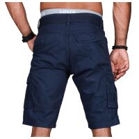 Alessandro Salvarini Herren Designer Cargo Shorts Navy W40