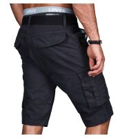 Alessandro Salvarini Herren Designer Cargo Shorts Anthrazit W33