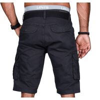 Alessandro Salvarini Herren Designer Cargo Shorts Anthrazit W38