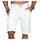 Alessandro Salvarini Herren Designer Cargo Shorts Weiss W30