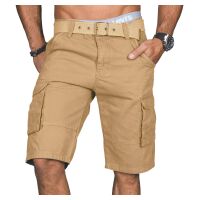 Alessandro Salvarini Herren Designer Cargo Shorts Beige W33