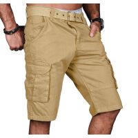 Alessandro Salvarini Herren Designer Cargo Shorts Beige W33