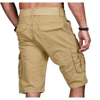 Alessandro Salvarini Herren Designer Cargo Shorts Beige W34