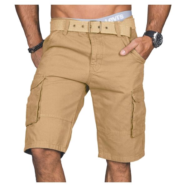 Alessandro Salvarini Herren Designer Cargo Shorts Beige W36