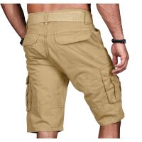 Alessandro Salvarini Herren Designer Cargo Shorts Beige W36