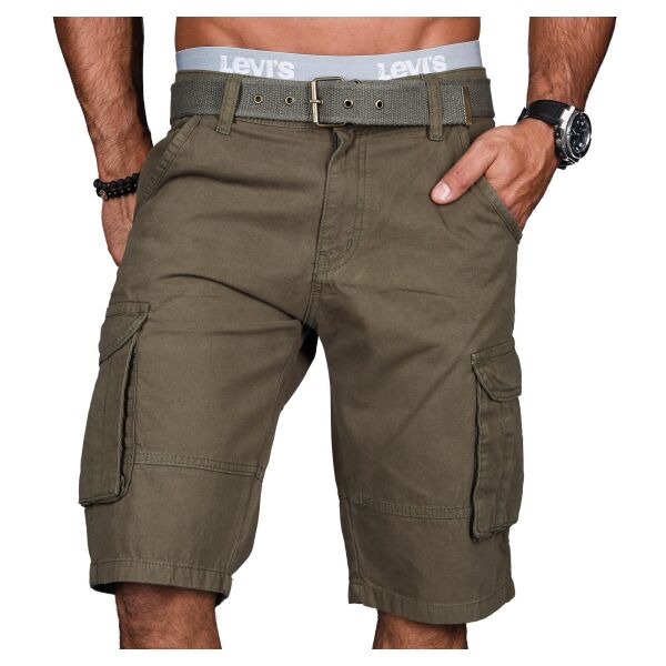 Alessandro Salvarini Herren Designer Cargo Shorts Grün W33