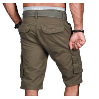 Alessandro Salvarini Herren Designer Cargo Shorts Grün W33