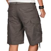 Alessandro Salvarini Herren Kurze Hose Cargo Shorts mit Gürtel Grau W29