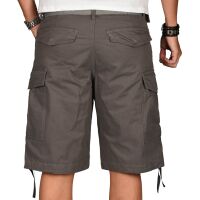 Alessandro Salvarini Herren Kurze Hose Cargo Shorts mit Gürtel Grau W29