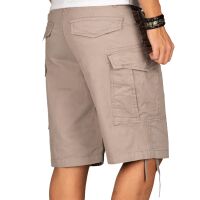 Alessandro Salvarini Herren Kurze Hose Cargo Shorts mit Gürtel Hellgrau W29