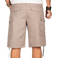 Alessandro Salvarini Herren Kurze Hose Cargo Shorts mit Gürtel Hellgrau W29