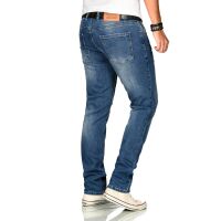 Alessandro Salvarini Herren Denim Jeans Blau Regular Slim W34 L36