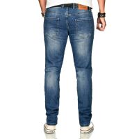 Alessandro Salvarini Herren Denim Jeans Blau Regular Slim W34 L36