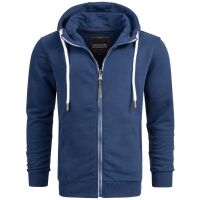 Alessandro Salvarini Herren Sweatjacke Kapuzenpullover Jacke Hoodie Blau