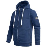 Alessandro Salvarini Herren Sweatjacke Kapuzenpullover Jacke Hoodie Blau