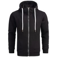 Alessandro Salvarini Herren Sweatjacke Kapuzenpullover Jacke Hoodie Schwarz - Gr. L