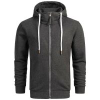Alessandro Salvarini Herren Sweatjacke Kapuzenpullover Jacke Hoodie Dunkelgrau - Gr. M