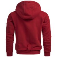 Alessandro Salvarini Herren Sweatjacke Hoodie Langarm Kapuzen Pullover Bordeaux - Gr. L