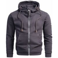Alessandro Salvarini Herren Sweatjacke Hoodie Langarm Kapuzen Pullover Anthrazit - Gr. S