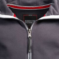 Alessandro Salvarini Herren Sweatjacke Hoodie Langarm Kapuzen Pullover Anthrazit - Gr. S