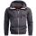 Alessandro Salvarini Herren Sweatjacke Hoodie Langarm Kapuzen Pullover Anthrazit - Gr. S