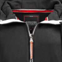 Alessandro Salvarini Herren Kapuzenpullover mit Reißverschluss Hoodie Sweatjacke Schwarz - Gr. S