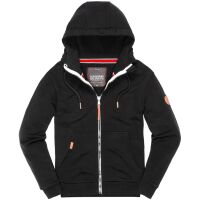 Alessandro Salvarini Herren Kapuzenpullover mit Reißverschluss Hoodie Sweatjacke Schwarz - Gr. S