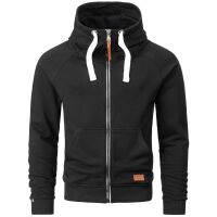 Alessandro Salvarini Herren Kapuzen Pullover Sweatjacke Hoodie Schwarz - Gr. XL