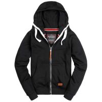 Alessandro Salvarini Herren Kapuzen Pullover Sweatjacke Hoodie Schwarz - Gr. XL