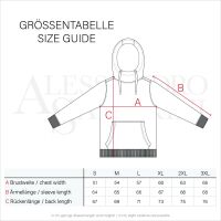 Alessandro Salvarini Herren Hoodie Pullover Sweater Pulli mit Kapuze Hellgrau - Gr. 2XL