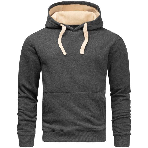 Alessandro Salvarini Herren Hoodie Langarm Sweatshirt Kapuzen Hoodie Dunkelgrau - Gr. 3XL