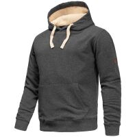 Alessandro Salvarini Herren Hoodie Langarm Sweatshirt Kapuzen Hoodie Dunkelgrau - Gr. 3XL