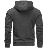 Alessandro Salvarini Herren Hoodie Langarm Sweatshirt Kapuzen Hoodie Dunkelgrau - Gr. 3XL