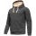Alessandro Salvarini Herren Hoodie Langarm Sweatshirt Kapuzen Hoodie Dunkelgrau - Gr. 3XL