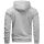 Alessandro Salvarini Herren Hoodie Langarm Sweatshirt Kapuzen Hoodie Hellgrau - Gr. 2XL