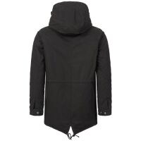 Alessandro Salvarini Herren Winterjacke langer Parka mit Teddyfell - Schwarz-Gr.L
