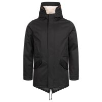 Alessandro Salvarini Herren Winterjacke langer Parka mit Teddyfell - Schwarz-Gr.3XL