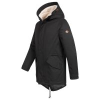 Alessandro Salvarini Herren Winterjacke langer Parka mit Teddyfell - Schwarz-Gr.3XL