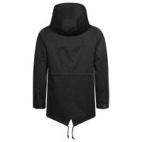 Alessandro Salvarini Herren Winterjacke langer Parka mit Teddyfell - Schwarz-Gr.3XL