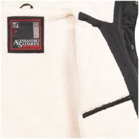 Alessandro Salvarini Herren Winterjacke langer Parka mit Teddyfell - Schwarz-Gr.3XL
