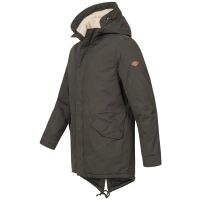 Alessandro Salvarini Herren Winterjacke langer Parka mit Teddyfell - Dunkelgrau-Gr.M