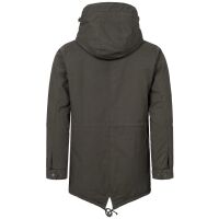 Alessandro Salvarini Herren Winterjacke langer Parka mit Teddyfell - Dunkelgrau-Gr.M