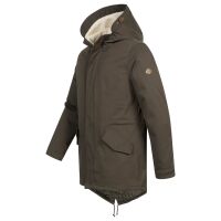 Alessandro Salvarini Herren Winterjacke langer Parka mit Teddyfell - Dunkelgrau-Gr.L